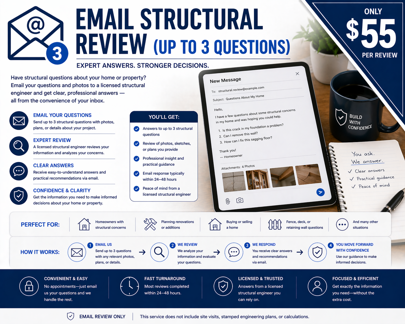 Email Structural Review (Up to 3 Questions)